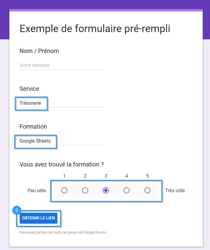 Exemple formulaire Google Forms étude de marché exemple
